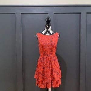 Anthropologie Maude Red and Navy Dress